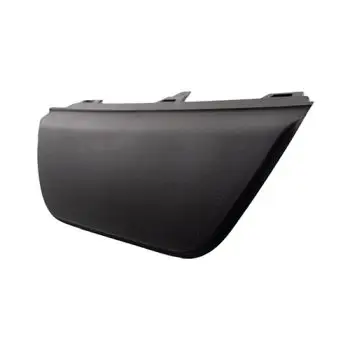 Black curved plastic car bumper cover piece with mounting clips on top edge