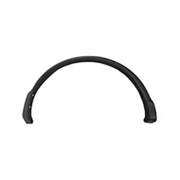 Curved black bicycle fender arch with mounting holes at each end