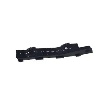 Black plastic automotive mounting bracket with multiple snap-in clips along its length, used to secure wiring or panels