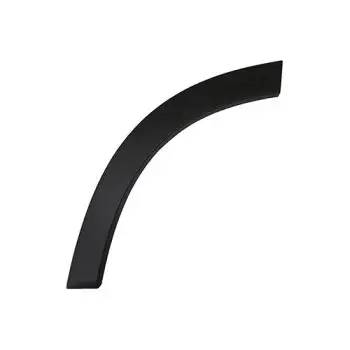 Curved black trim piece or rail segment in an arc shape, isolated on white background
